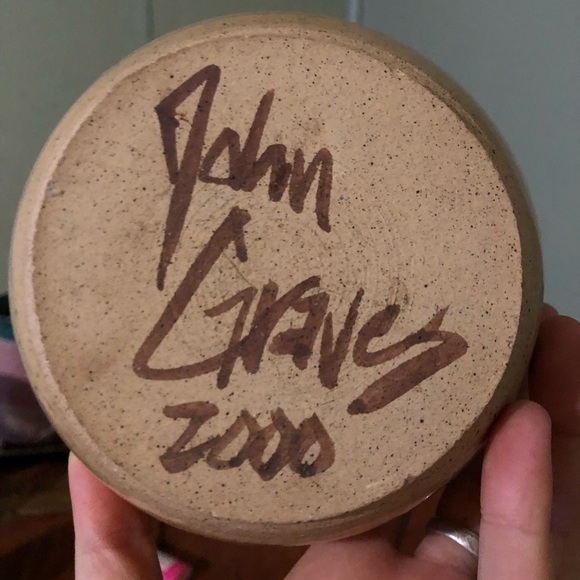 Vintage Signed Studio Pottery Boho Neutral - Picture 3 of 4